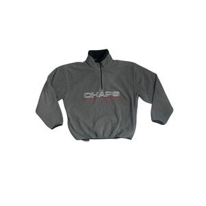 Vintage 90s Chaps Ralph Lauren Quarter Zip Grey Fleece Large